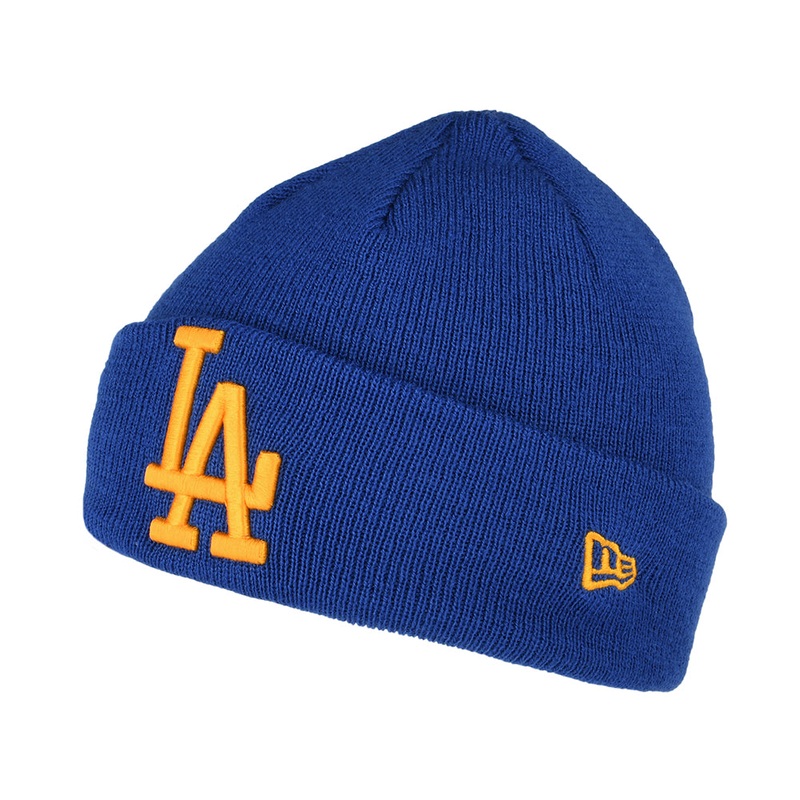 New Era Kids L.A. Dodgers Cuffed Beanie Hat – MLB League Essential – Azure-Yellow Kids – 1-Size