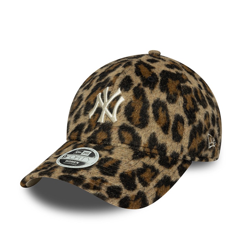 New Era Womens 9FORTY New York Yankees Baseball Cap – MLB Cosy Animal – Leopard Adjustable