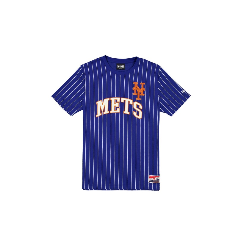 New York Mets Throwback Pinstripe Wordmark T-Shirt S