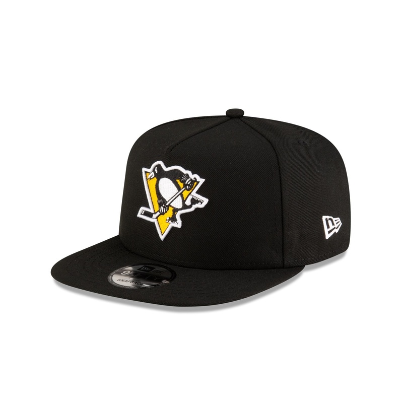 Pittsburgh Penguins Black 9FIFTY A-Frame Snapback Hat One Size
