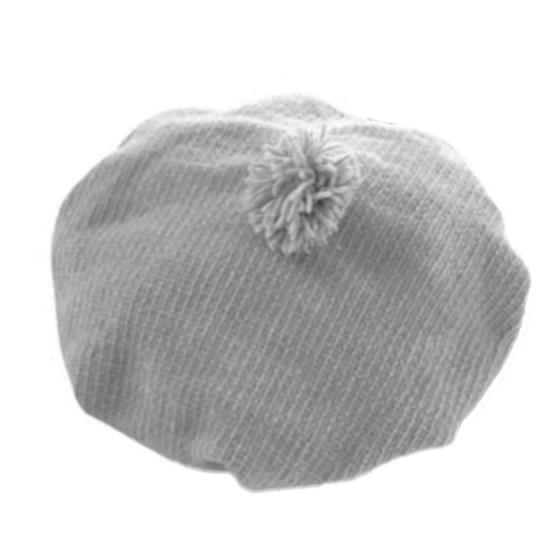 Pom-Pom Chenille Beret for Small Heads – Fun Day Hats Grey XXS (52 cm)