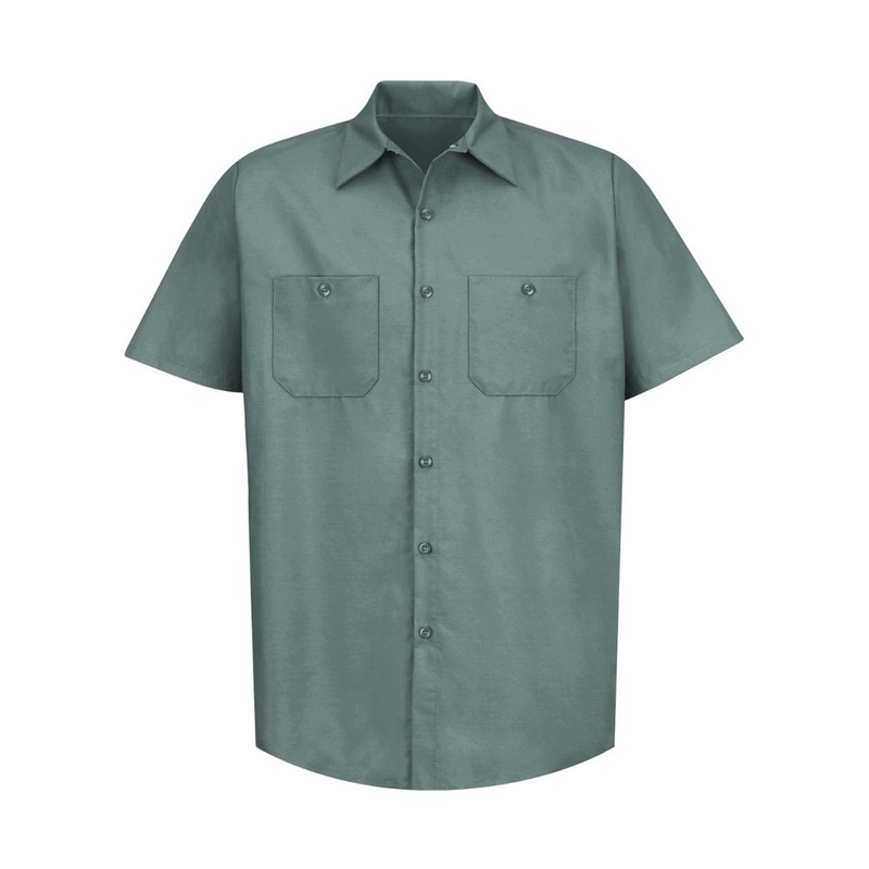 Red Kap SP24 Industrial Short Sleeve Work Shirt – Light Green Light Green S