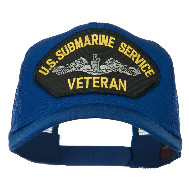 US Submarine Service Veteran Patched Mesh Back Cap Royal One Size