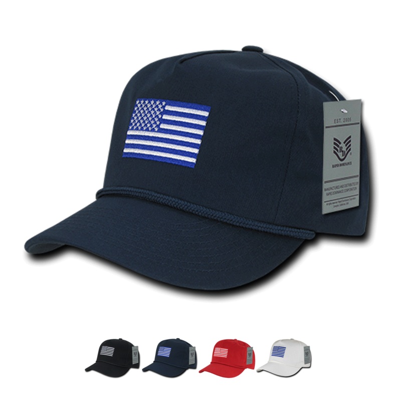 USA America Flag Golf Hats – A09 Black