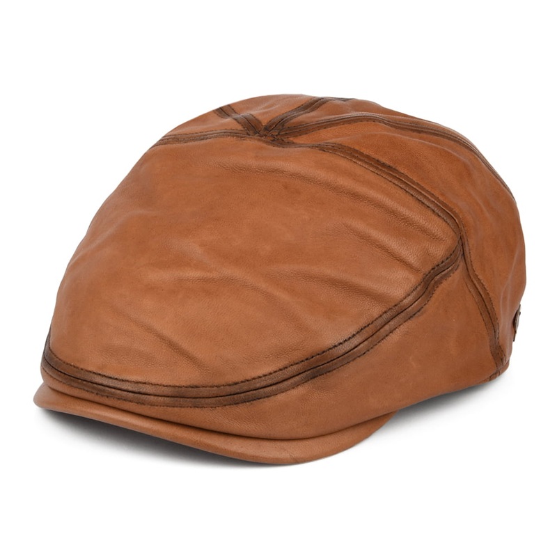 Bailey Hats Glasby Leather Flat Cap – Brown S