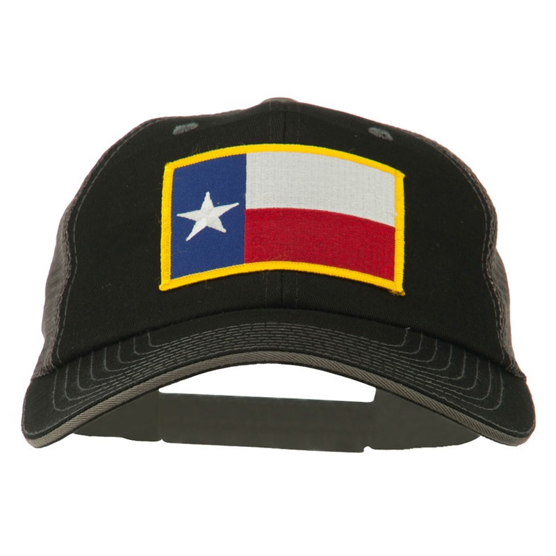 Big Mesh State Texas Patch Cap Black Grey XL-3XL