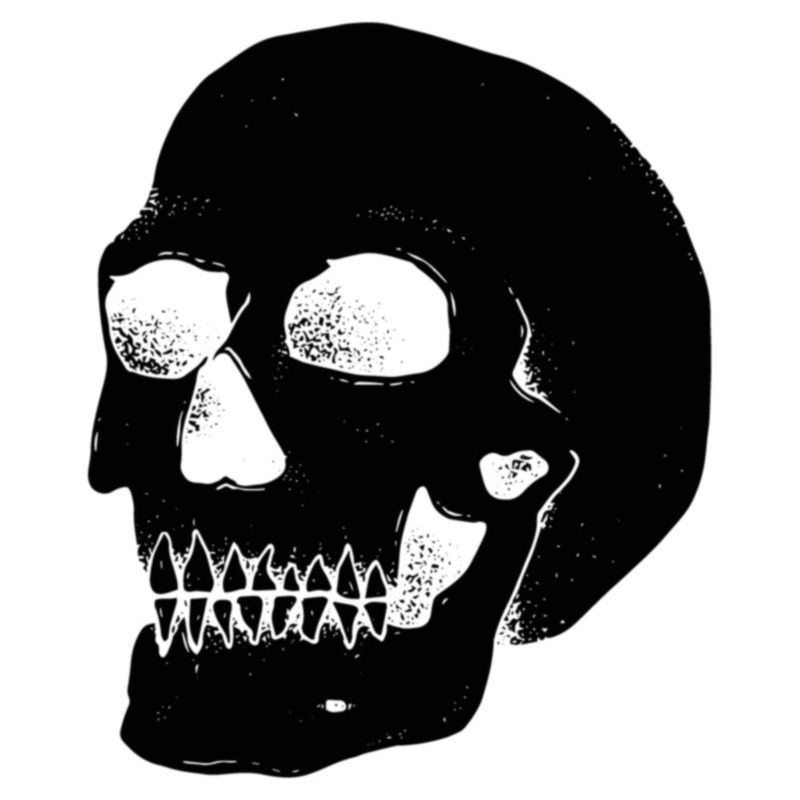 Black Hand Drawn Skull Default Title One Size
