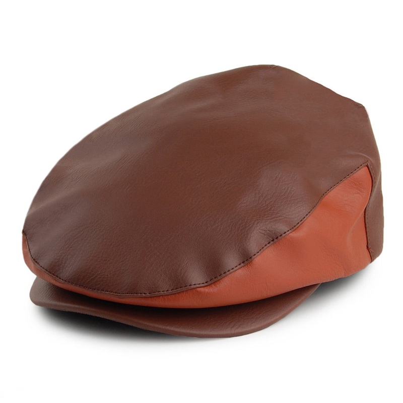 Brixton Hats Hooligan Faux Leather Flat Cap – Brown Small-56cm