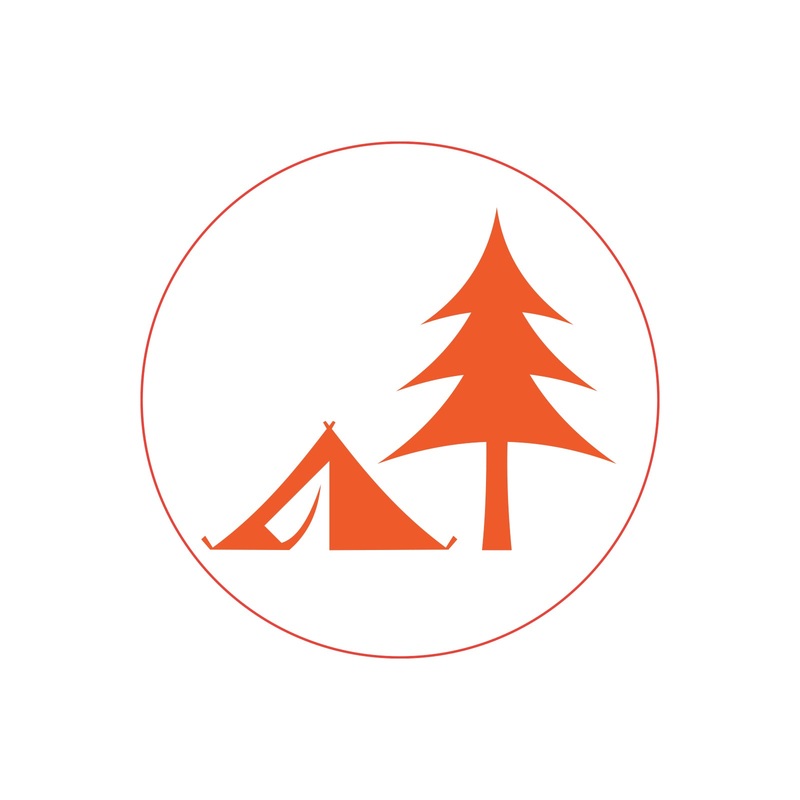 Camping Tree Heat Transfer Sticker Orange One Size