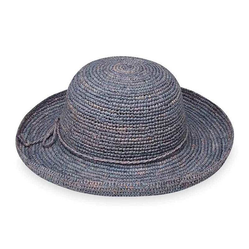 Catalina Raffia Up Brim Hat – Wallaroo Hats Dusty Blue M/L (58 cm)