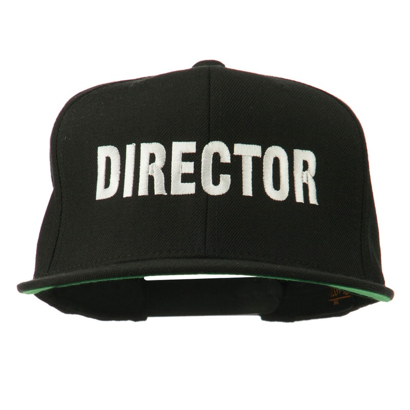 Director Embroidered Flat Bill Cap Black One Size