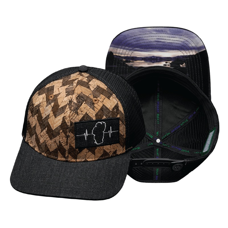 Tahoe Hat – Baseball Hat Fit – Cork – Charcoal – Trucker Mesh