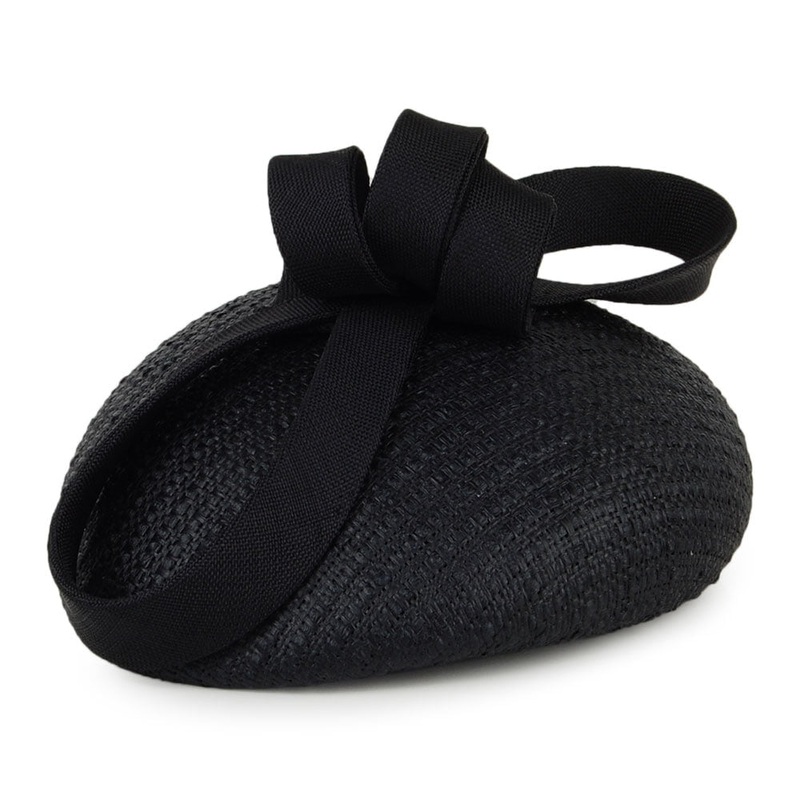 Whiteley Hats Freya Straw Pillbox Hat – Black 1-Size