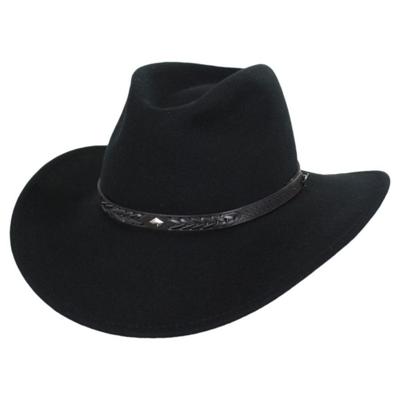 Wyatt Wool Felt Western Cowboy Hat BLACK S