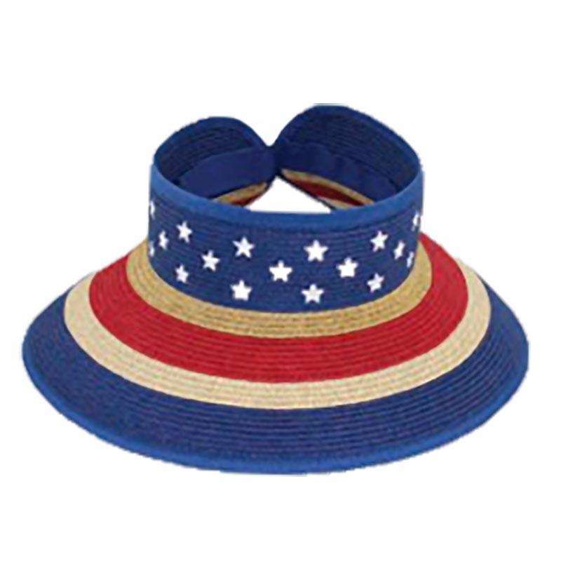 American Flag Roll Up Sun Visor – Jeanne Simmons Hats US Flag