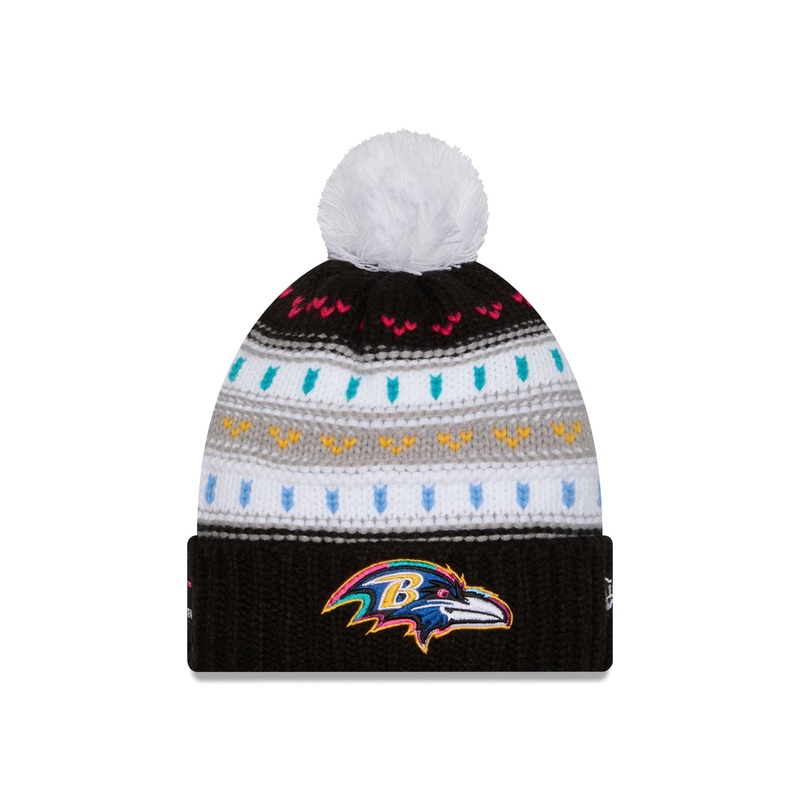 Baltimore Ravens 2025 Crucial Catch Women’s Pom Knit Hat One Size
