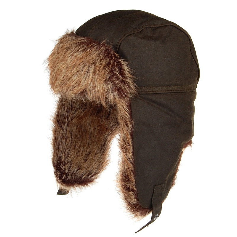 Barbour Hats Highgate Waxed Cotton Trapper Hat – Olive S