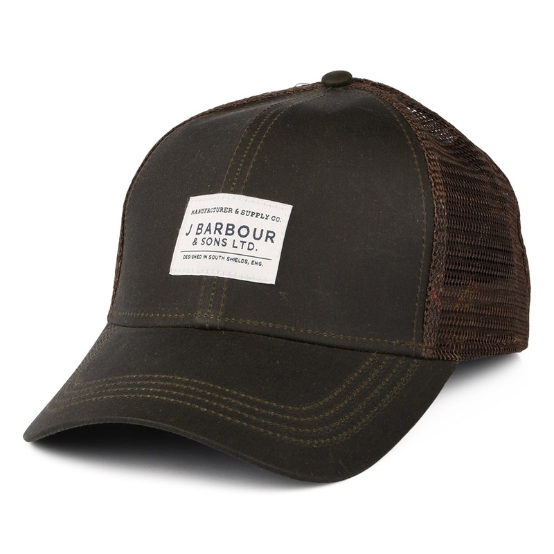 Barbour Hats Wax Sports Trucker Cap – Olive Adjustable