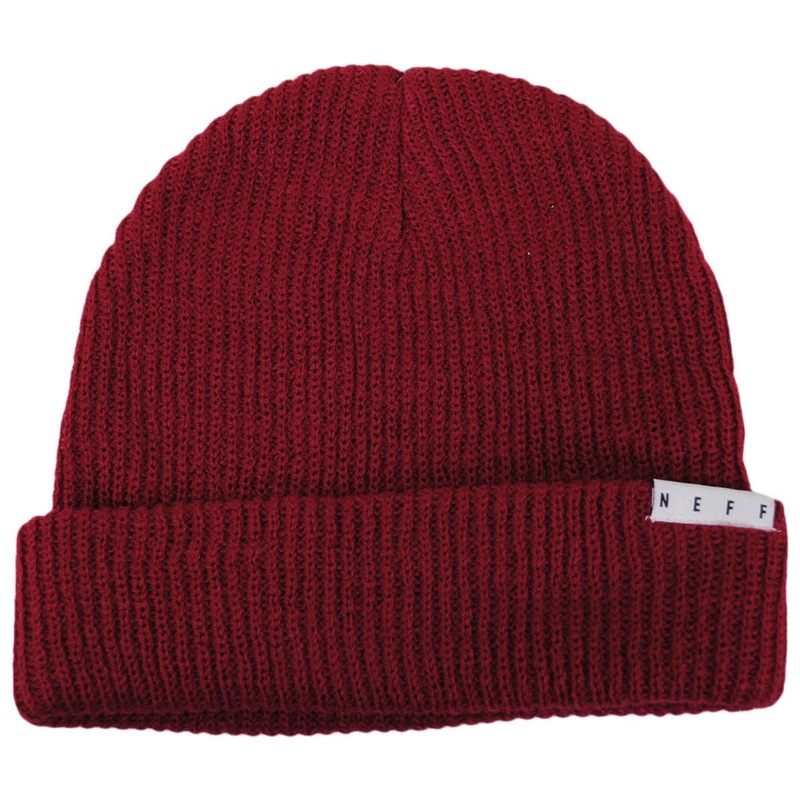 Fold Knit Beanie Hat MAROON ONE SIZE FITS MOST