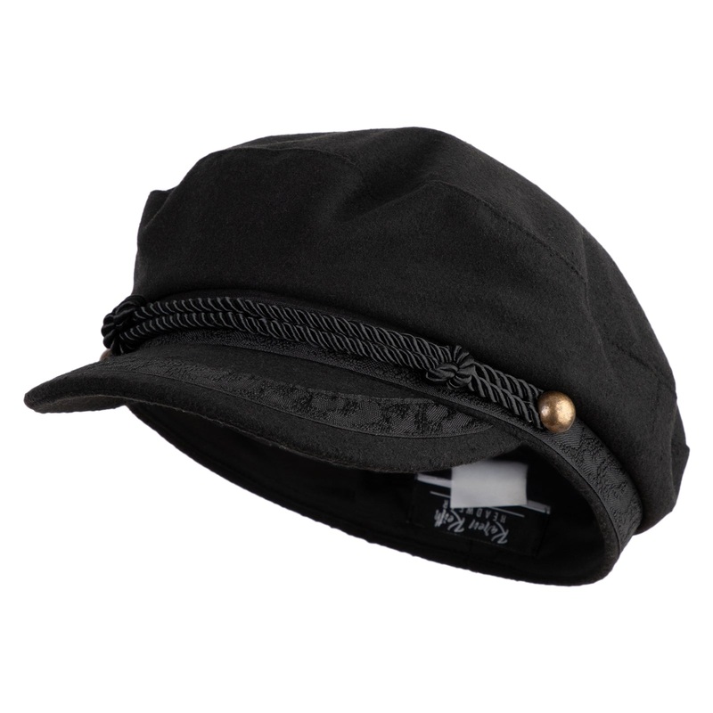 Greek Fisherman Polyester Newsboy Cap Black One Size