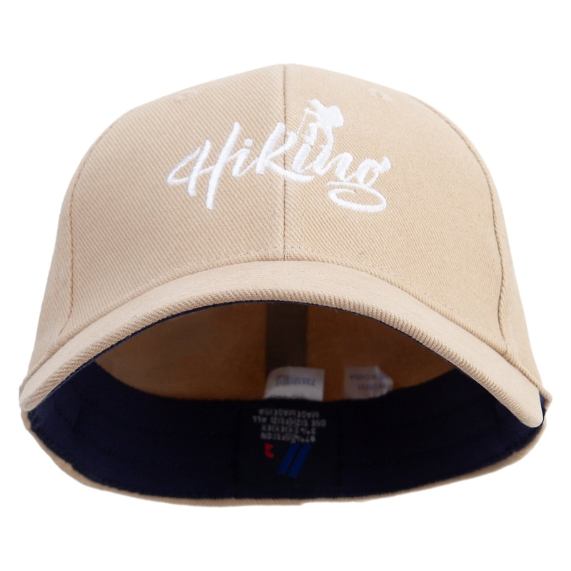 Hiking Man Typography Embroidered Low Profile Washed Flex Cap Khaki One Size