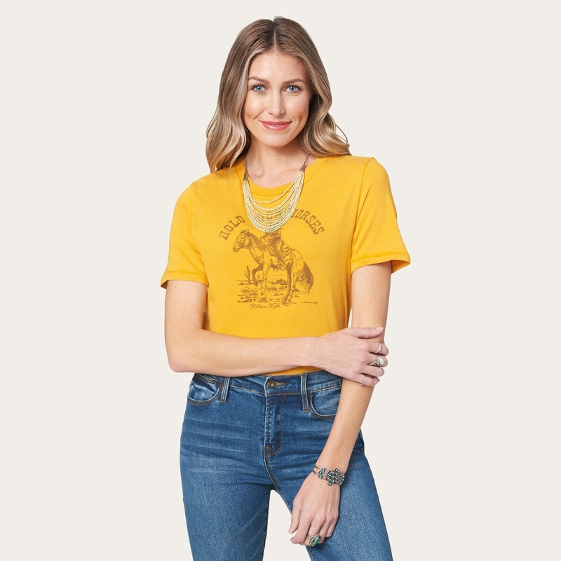 Hold Your Horses Graphic Tee Yellow S