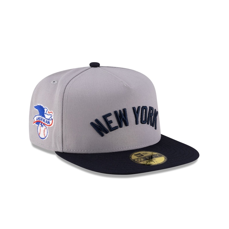 Just Caps League Sidepatch Gray New York Yankees 59FIFTY A-Frame Fitted Hat 7