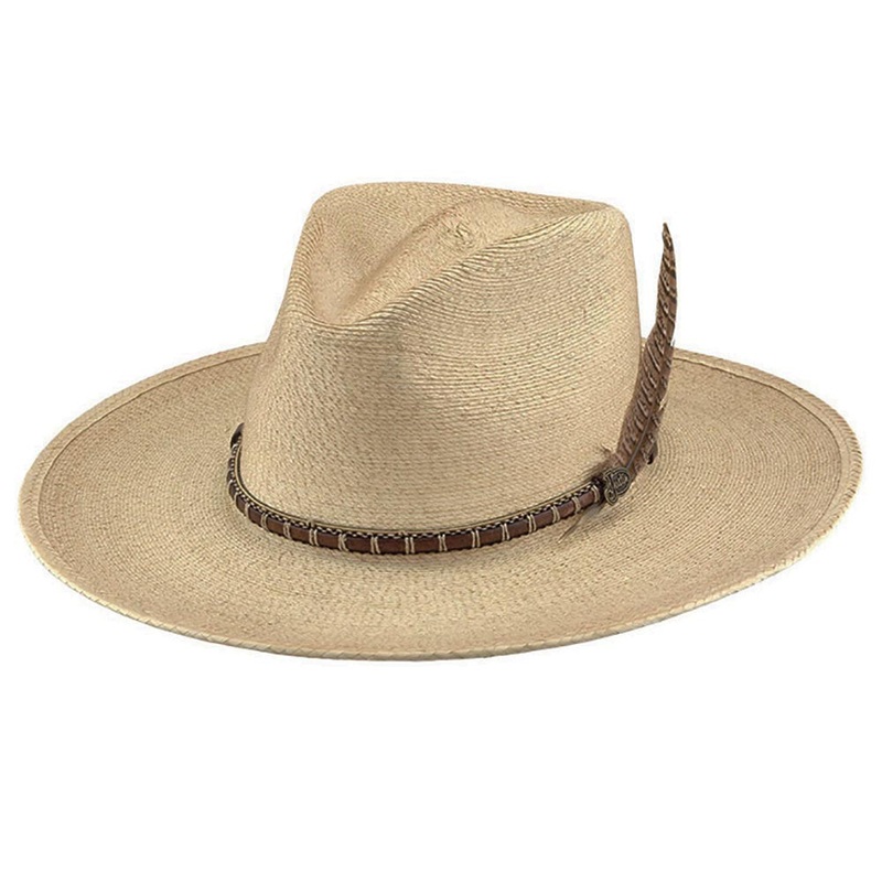 Justin Hats – Travis Fine Palm Wide Brim Hat Natural 6 3/4 (54 cm)
