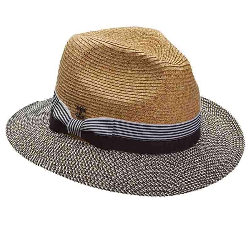 Large Brim Fedora Hat with Metallic Brim – John Callanan Black