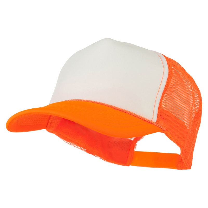 Neon Polyester Foam Front Trucker Neon Orange One Size