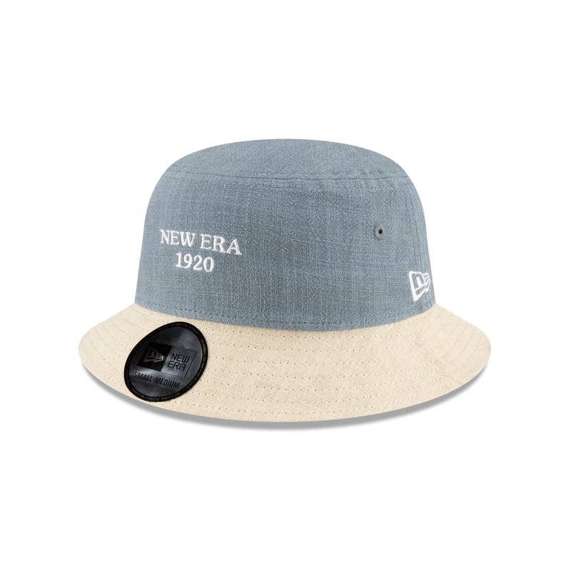 New Era Cap Soft Linen Slate Bucket Hat S/M