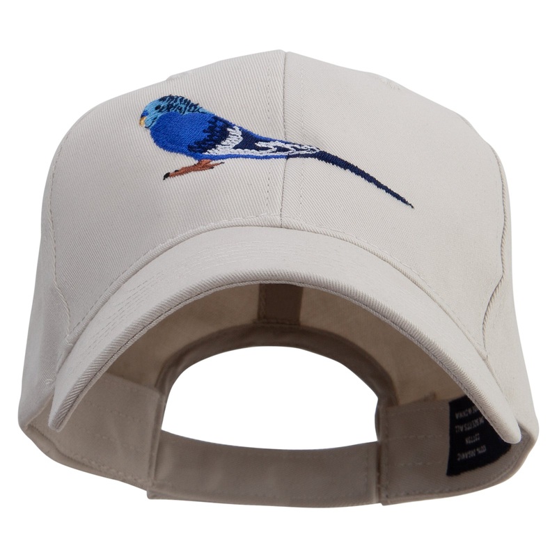 Parrot Bird Embroidered Low Profile Organic Cotton Cap Stone One Size