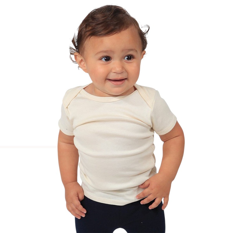 Royal Apparel 2031ORG Infant Organic Cotton Lapover Tee Made in USA Natural 3/6 Months