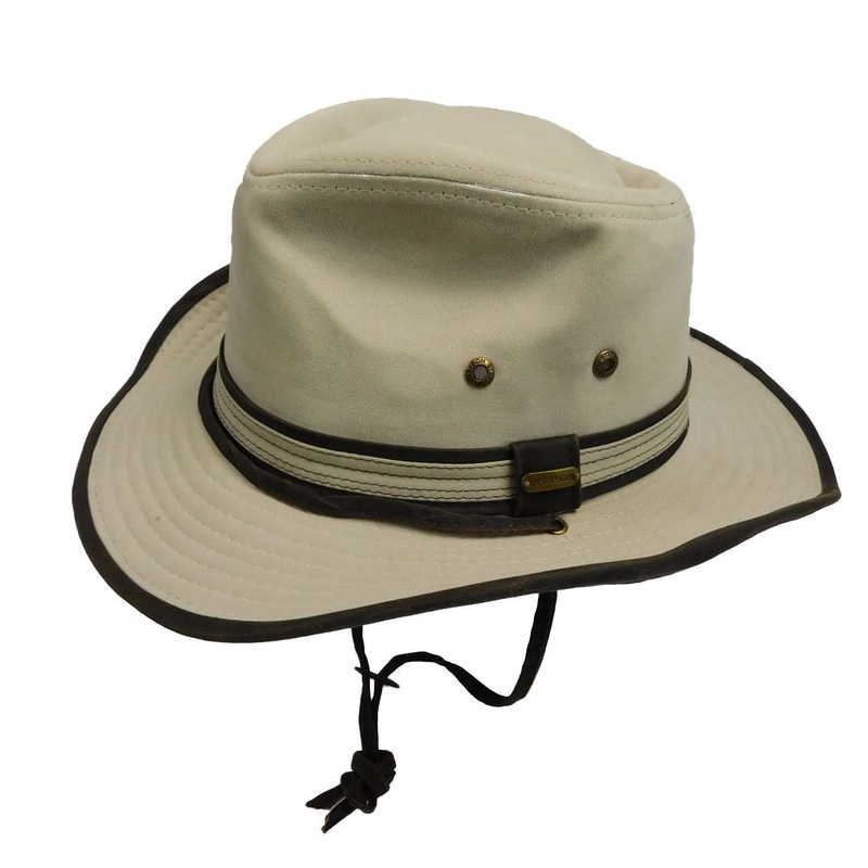 Stetson Hats Garment Washed Twill Outback Hat M Khaki