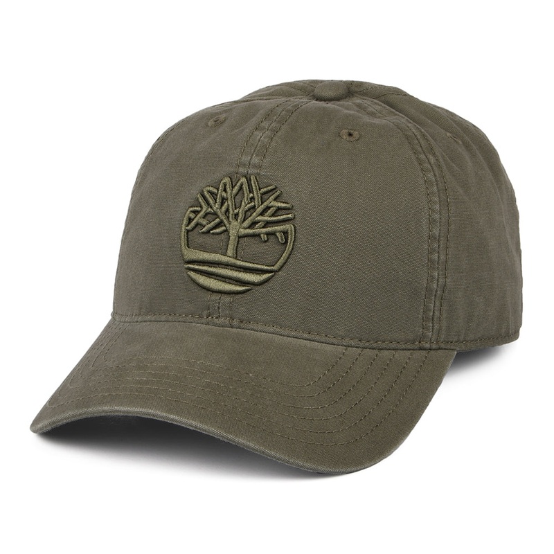 Timberland Hats Soundview Cotton Canvas Baseball Cap – Olive Adjustable