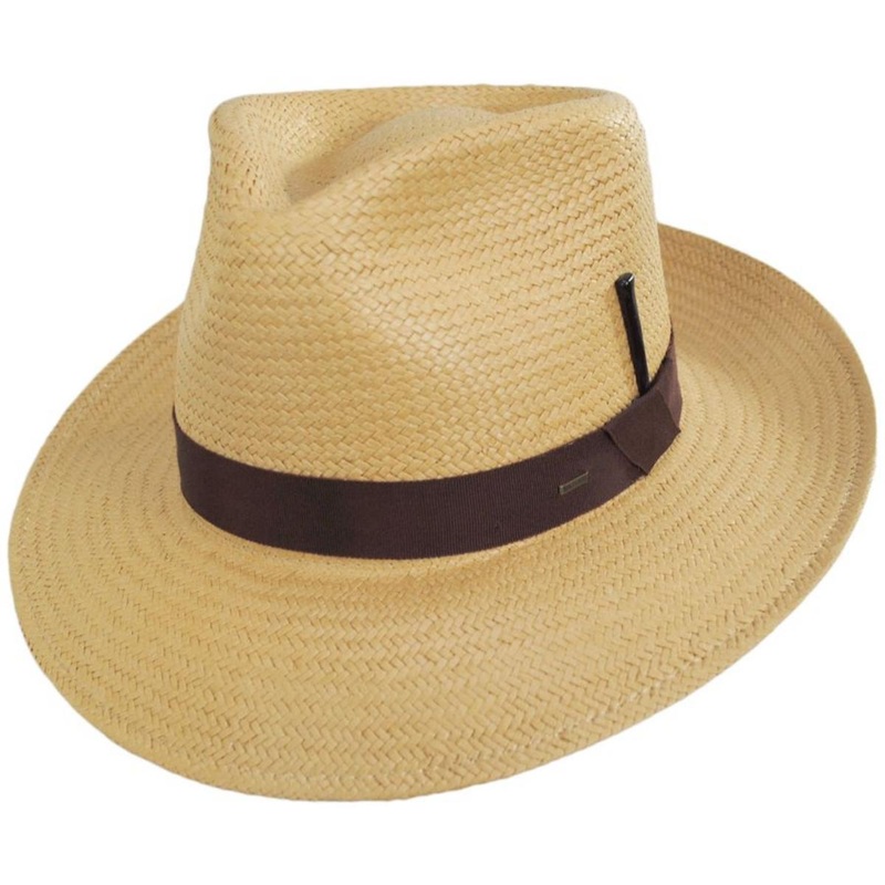 Adlay Raindura Straw Fedora Hat DARK NATURAL S