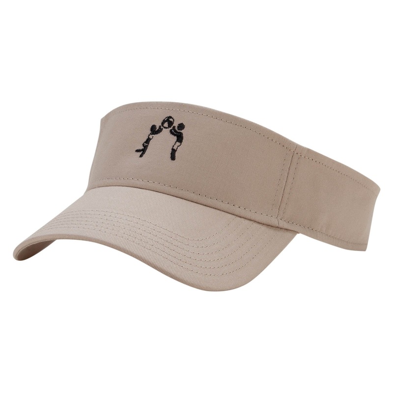 Beach Ball Fun Embroidered Cotton Twill Sun Visor Khaki One Size