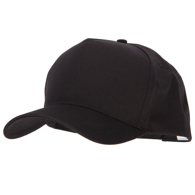 Big Size Solid Cotton Twill 5 Panel High Profile Pro Style Snap Cap Black XL-3XL