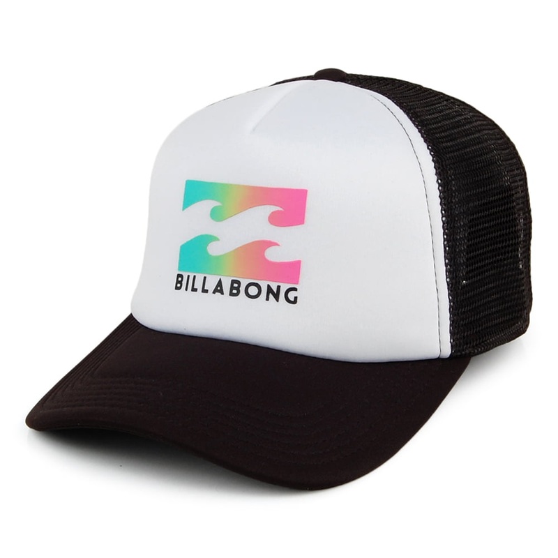 Billabong Hats Podium Trucker Cap – White-Black Adjustable
