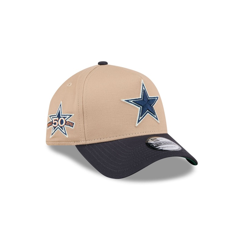 Dallas Cowboys Beige Khaki 9FORTY A-Frame Snapback Hat One Size