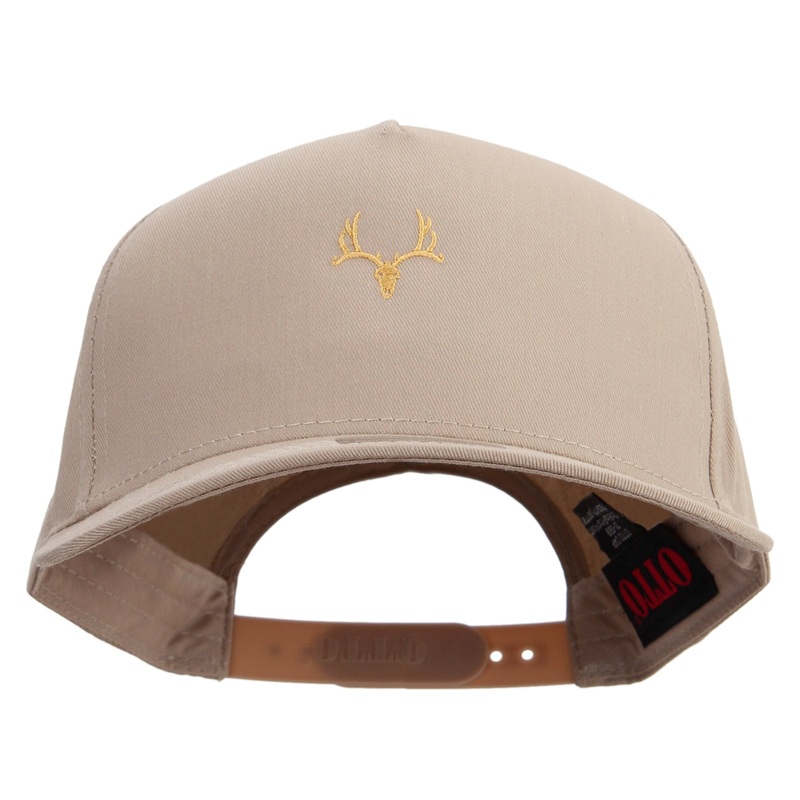 Deer Hunting Specimen Solid Cotton Twill 5 Panel Prostyle Snap Cap Khaki One Size