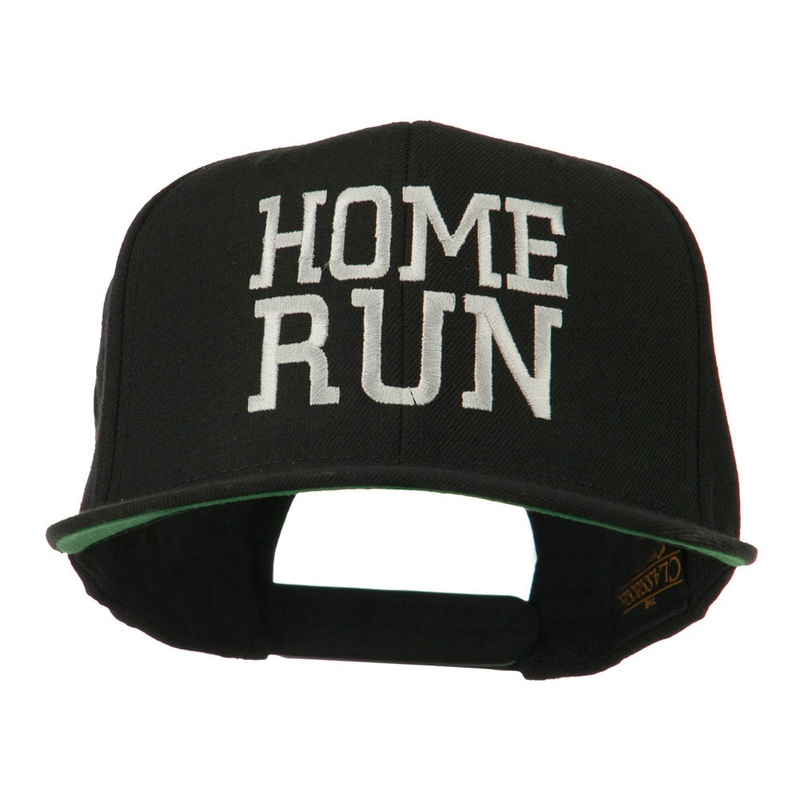 Home Run Embroidered Cap Black One Size