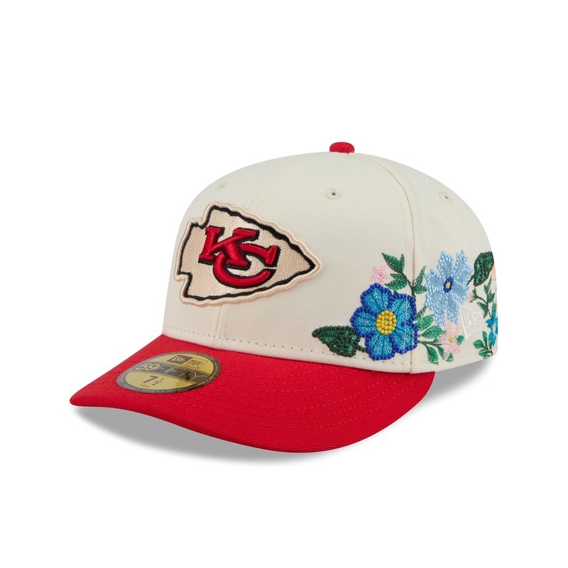 Kansas City Chiefs Tonal Florals White 59FIFTY Fitted Hat 7