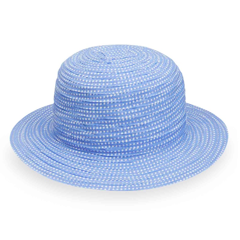 Kids Scrunchie Packable Sun Hat – Wallaroo Hats Hydrangea / White Extra-Small (52 cm)
