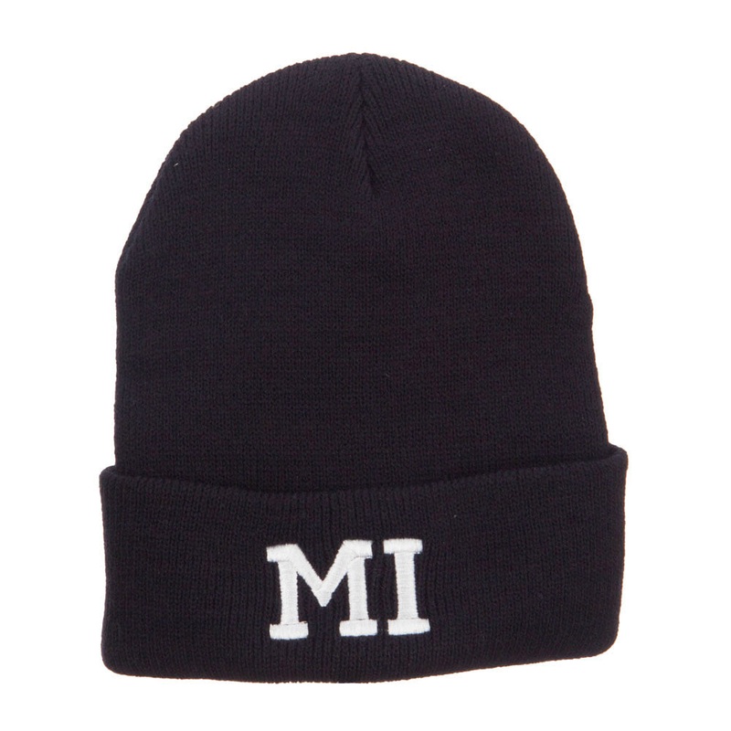 MI Michigan State Embroidered Cuff Beanie Black One Size