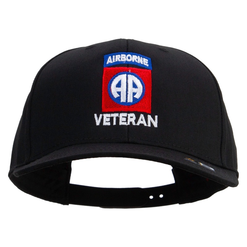 82nd Airborne Veteran Embroidered Solid Cotton Twill Pro Style Cap Black One Size