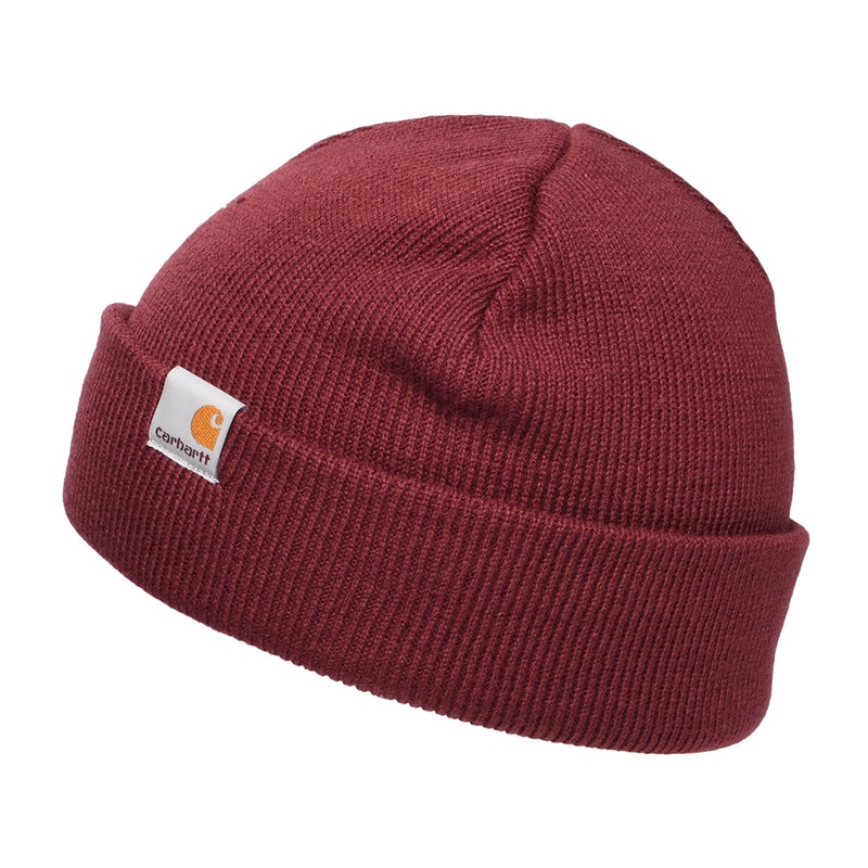 Carhartt WIP Hats Stratus Short Watch Beanie Hat – Wine 1-Size