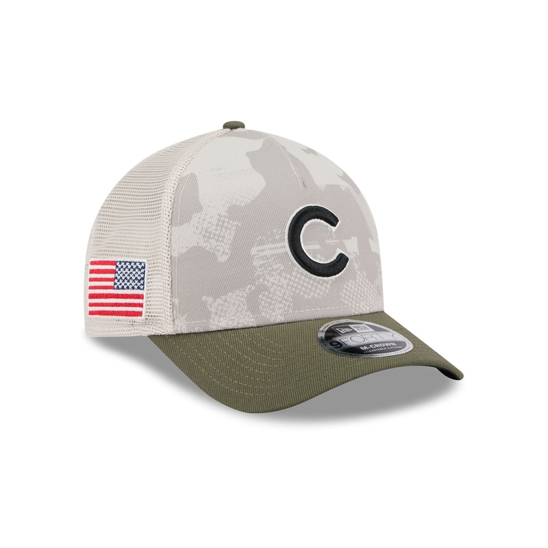 Chicago Cubs Armed Forces Day 2025 9FORTY M-Crown A-Frame Trucker Hat One Size