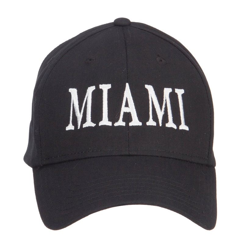 City of Miami Embroidered Cotton Cap Black One Size