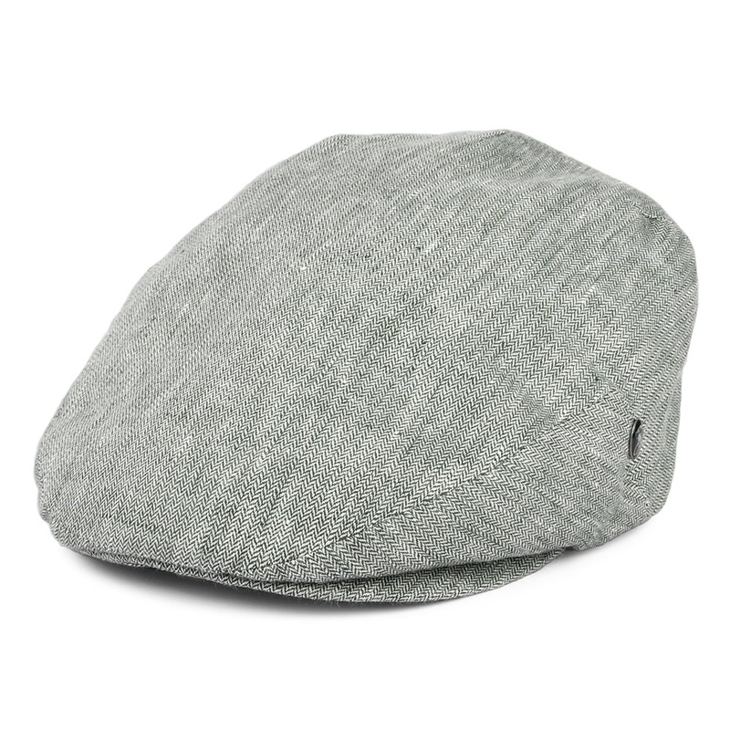 City Sport Micro Herringbone Linen Flat Cap – Forest 55